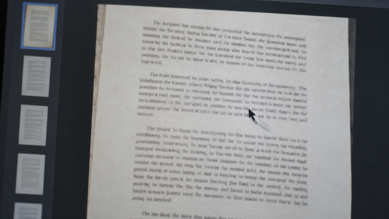 Scanned PDF page compared with searchable selectable text