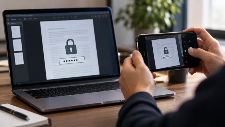 Protected PDF compared with printed and photographed copies