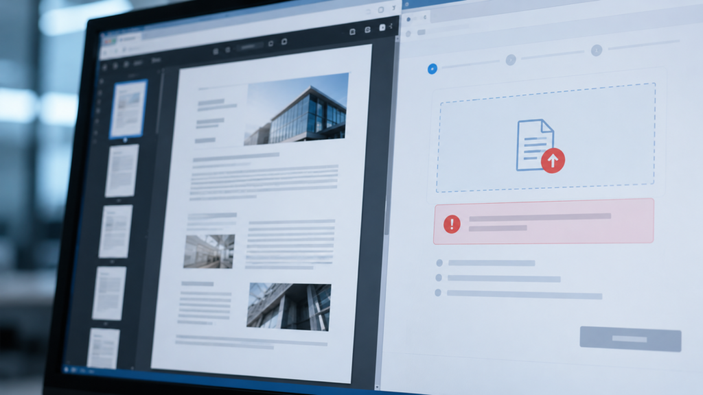 PDF upload rejected by an online portal
